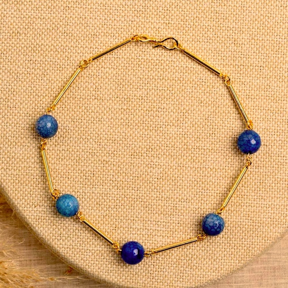 New two tone beaded necklace